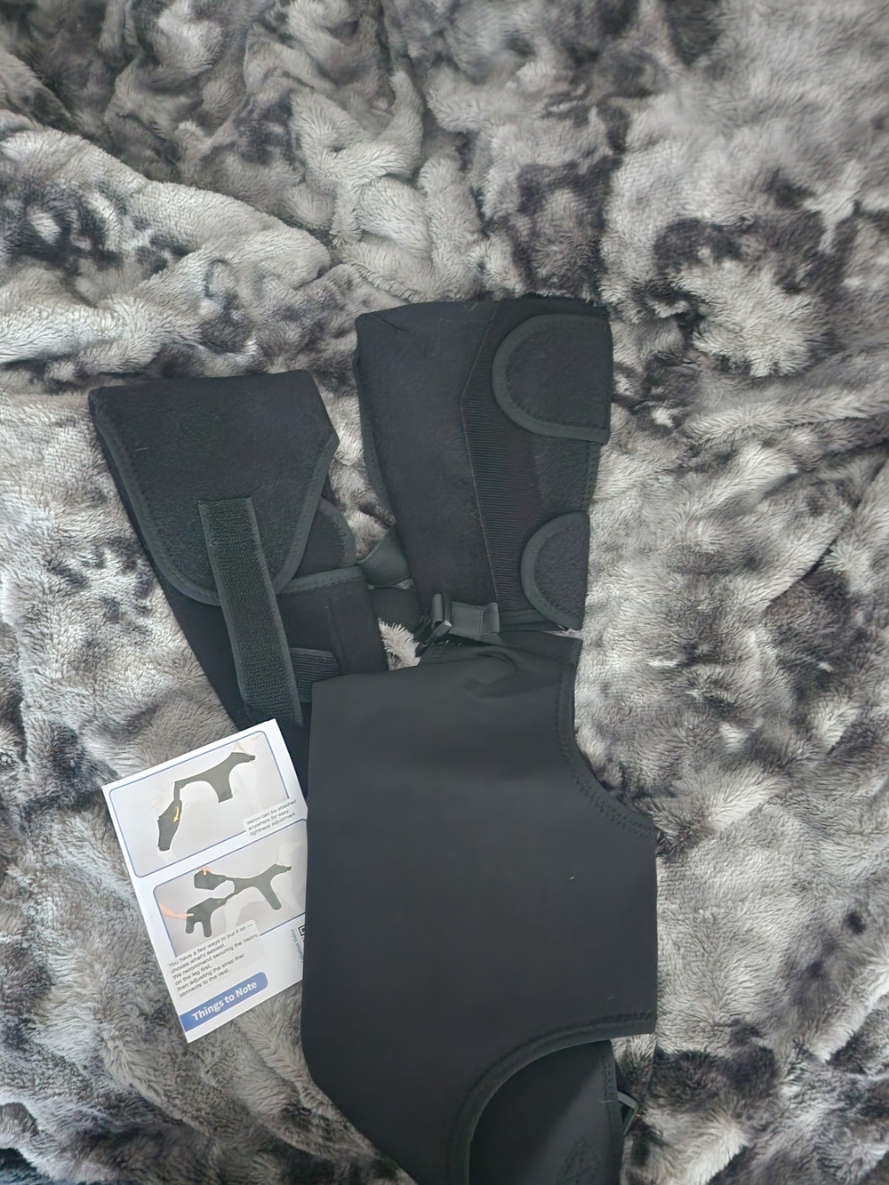 Black XXL Double Leg Support Wrap for Dogs